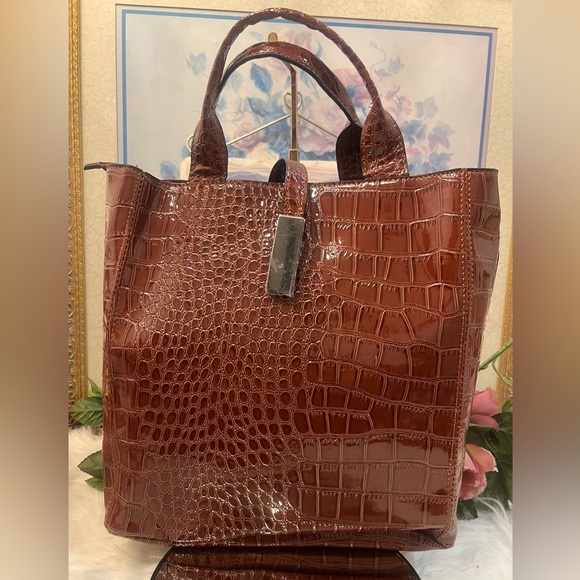 Handbags - Harper & Hyde Croc Embossed Vegan Leather Tote